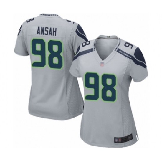 Women's Seattle Seahawks #98 Ezekiel Ansah Game Grey Alternate Football Jersey - Ujersey
