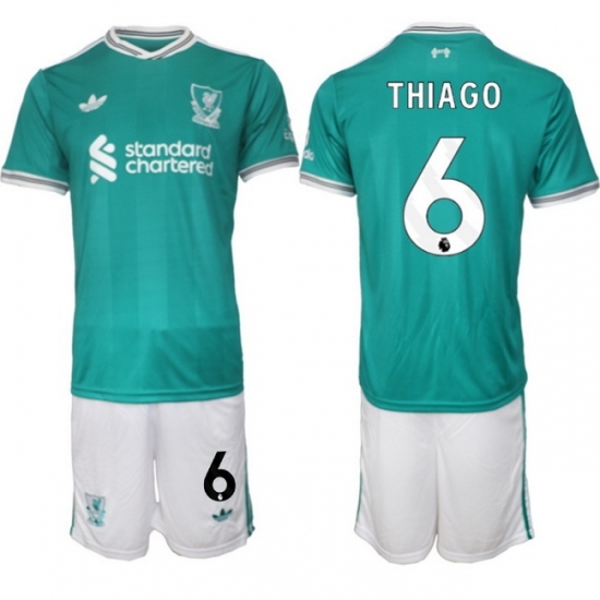 Men Liverpool 2026 Soccer Jerseys Teal #6 THIAGO