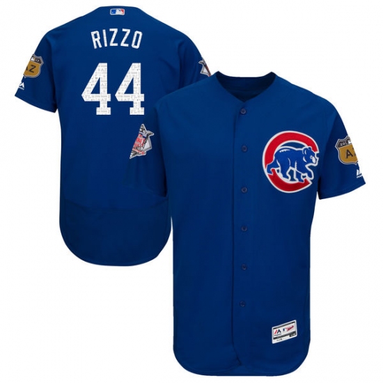 Men's Majestic Chicago Cubs #44 Anthony Rizzo Royal Blue 2017 Spring Training Authentic Collection Flex Base MLB Jersey - Ujersey