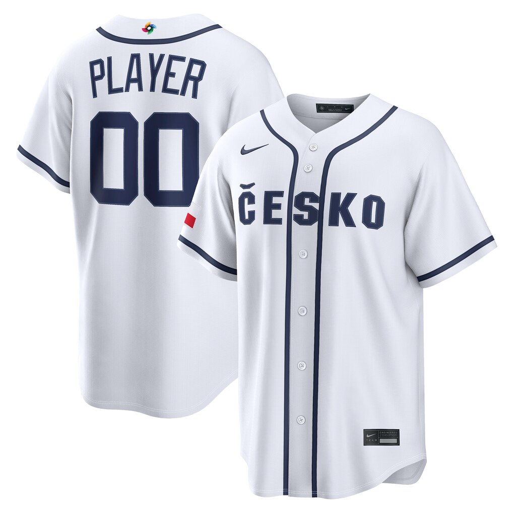 Men's Czech Republic Baseball Nike White 2026 World Baseball Classic Home Pick-A-Player Jersey - Ujersey