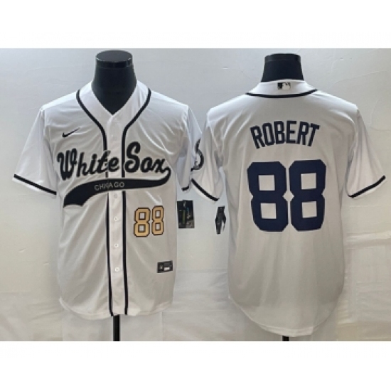 Men's Chicago White Sox #88 Luis Robert Number White Cool Base Stitched Baseball Jersey - Ujersey