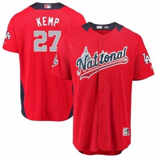 Youth Majestic Los Angeles Dodgers #27 Matt Kemp Game Red National League 2018 MLB All-Star MLB Jersey - Ujersey
