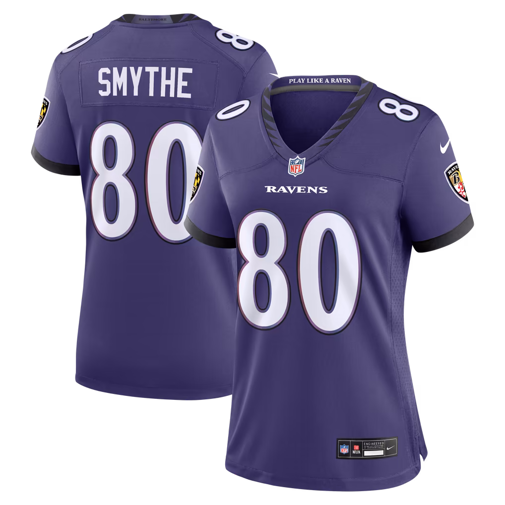 Women's Baltimore Ravens Durham Smythe Nike Purple Team Game Jersey - Ujersey