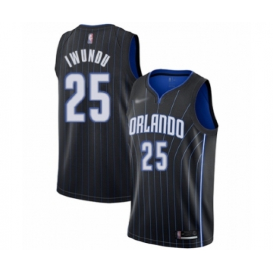 Women's Orlando Magic #25 Wes Iwundu Swingman Black Basketball Jersey Statement Edition - Ujersey