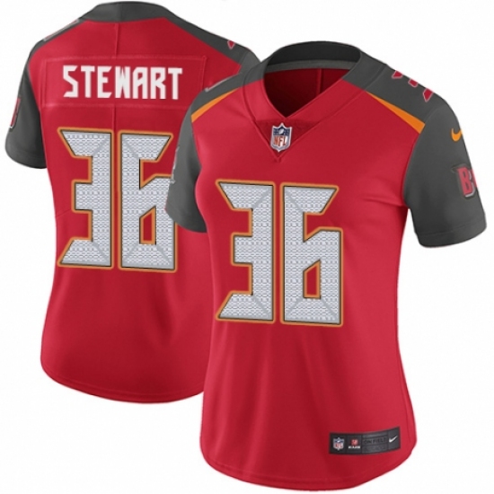 Women's Nike Tampa Bay Buccaneers #36 M.J. Stewart Red Team Color Vapor Untouchable Elite Player NFL Jersey - Ujersey