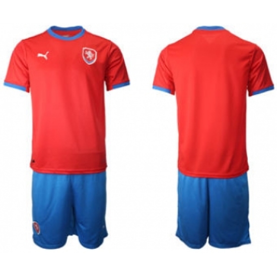 Men's Czech Republic Custom Euro 2021 Soccer Jersey and Shorts - Ujersey