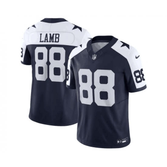Men's Nike Dallas Cowboys #88 CeeDee Lamb Navy Thanksgiving 2023 F.U.S.E. Limited Stitched Football Jersey - Ujersey