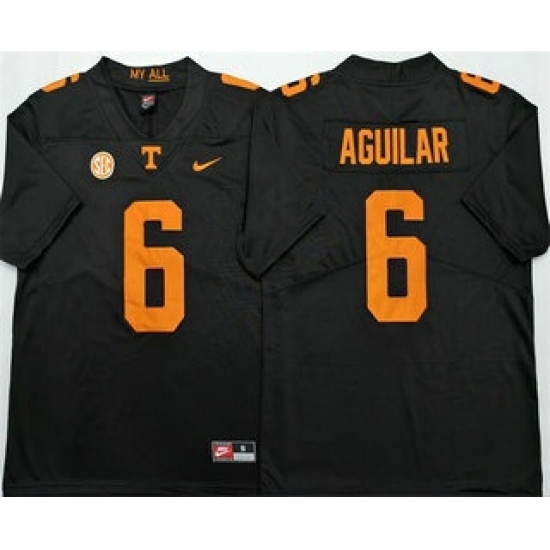 Men's Tennessee Volunteers #6 Joey Aguilar Black College Football Jersey - Ujersey