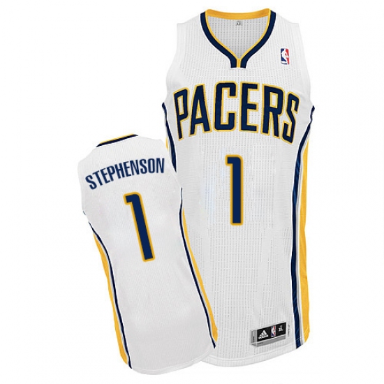 Men's Adidas Indiana Pacers #1 Lance Stephenson Authentic White Home NBA Jersey - Ujersey