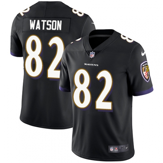 Men's Nike Baltimore Ravens #82 Benjamin Watson Black Alternate Vapor Untouchable Limited Player NFL Jersey - Ujersey