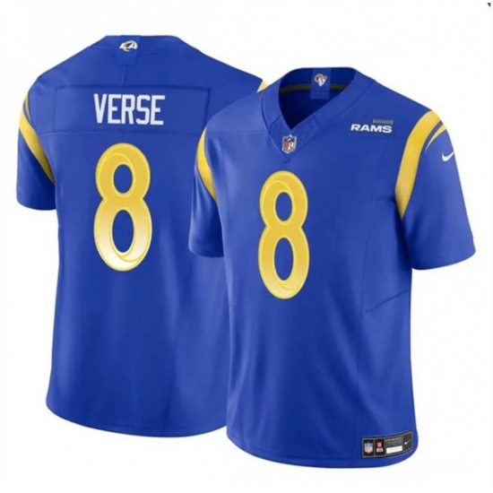 Men's Los Angeles Rams #8 Jared Verse Blue 2024 Draft F.U.S.E. Vapor Untouchable Football Stitched Jersey - Ujersey