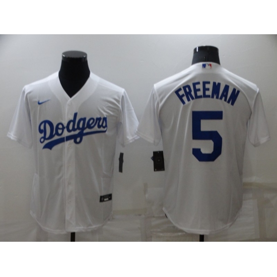 Men's Los Angeles Dodgers #5 Freddie Freeman White Stitched Baseball Jersey - Ujersey