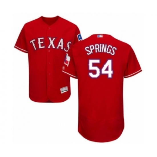Men's Texas Rangers #54 Jeffrey Springs Red Alternate Flex Base Authentic Collection Baseball Player Jersey - Ujersey