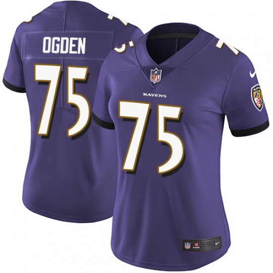 Women's Nike Baltimore Ravens #75 Jonathan Ogden Purple Team Color Vapor Untouchable Limited Player NFL Jersey - Ujersey