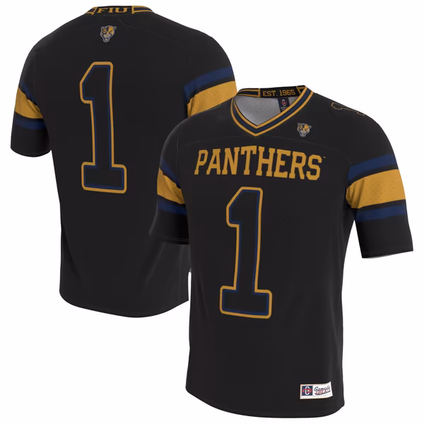 Youth GameDay Greats FIU Panthers Lightweight Collegiate Football Blackout Fashion Jersey - U-jersey