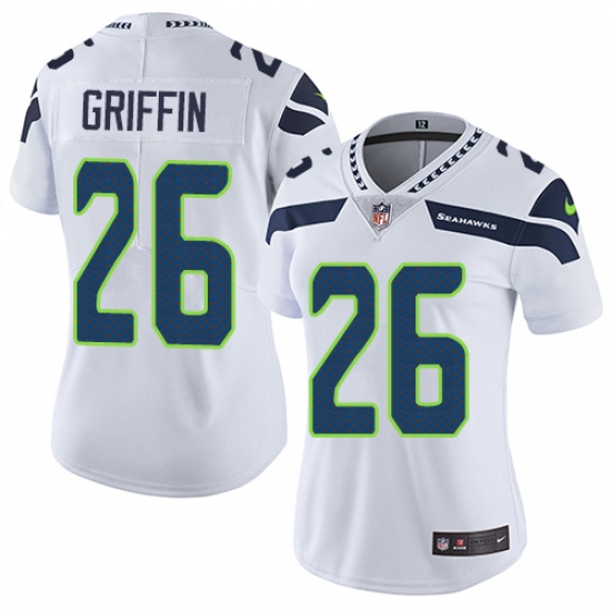 Women's Nike Seattle Seahawks #26 Shaquill Griffin White Vapor Untouchable Limited Player NFL Jersey - Ujersey