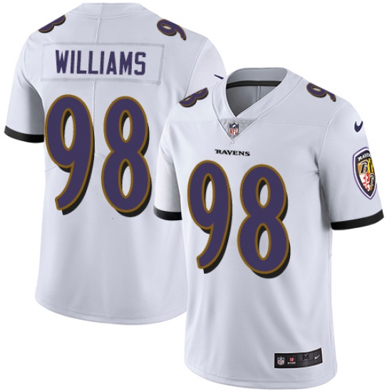 Youth Nike Baltimore Ravens #98 Brandon Williams White Vapor Untouchable Limited Player NFL Jersey - Ujersey