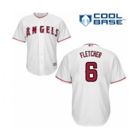 Youth Los Angeles Angels of Anaheim #6 David Fletcher Authentic White Home Cool Base Baseball Player Jersey - Ujersey