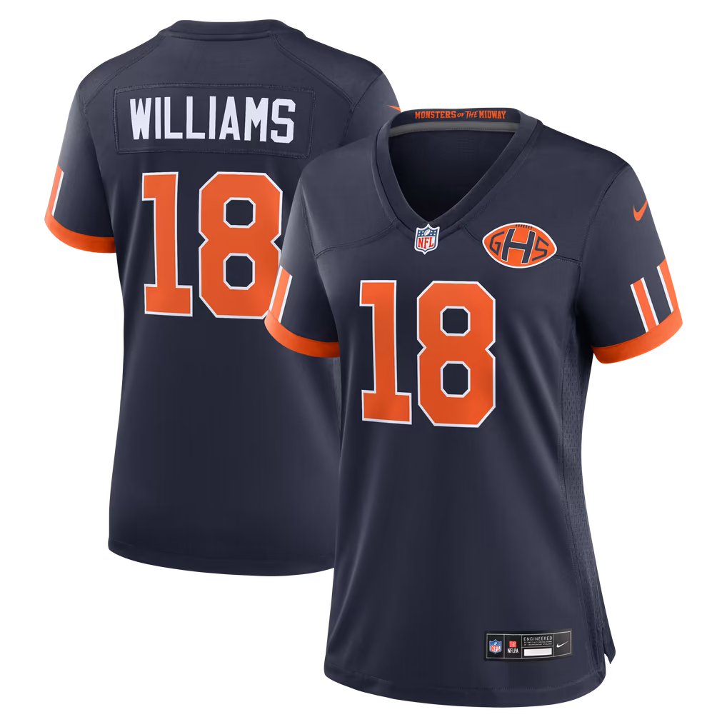 Women's Chicago Bears Caleb Williams Nike Navy 2026 Rivalries Collection Game Jersey - Ujersey