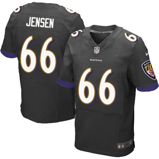 Men's Nike Baltimore Ravens #66 Ryan Jensen Elite Black Alternate NFL Jersey - Ujersey