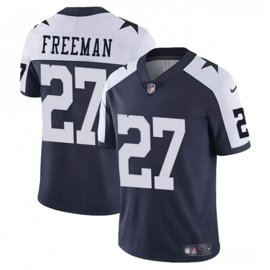 Youth Dallas Cowboys #27 Royce Freeman Navy White Thnaksgiving Vapor Untouchable Limited Stitched Football Jersey - Ujersey