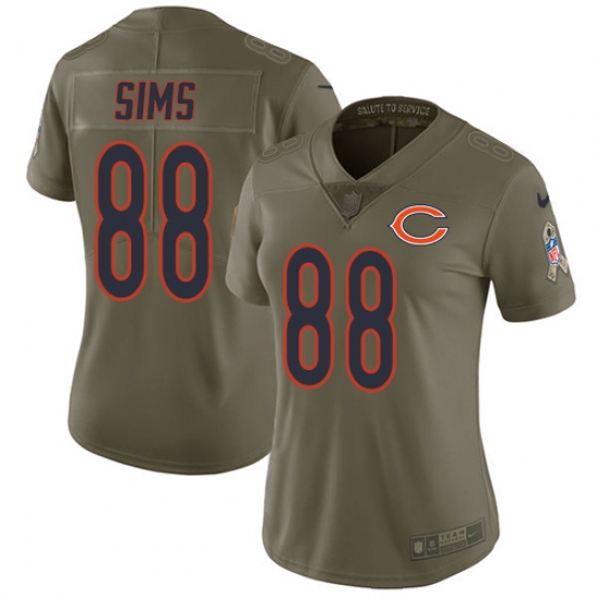 Women's Nike Chicago Bears #88 Dion Sims Limited Olive 2017 Salute to Service NFL Jersey - Ujersey