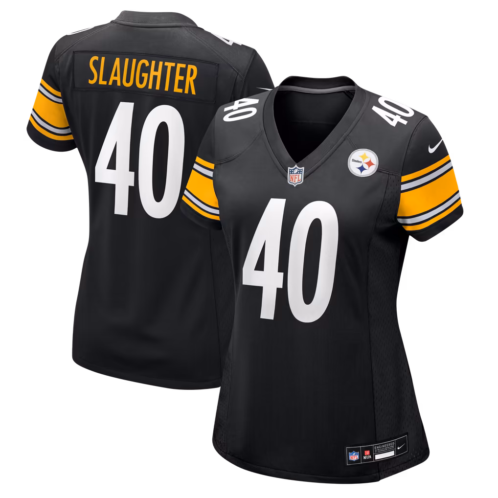 Women's Pittsburgh Steelers Doneiko Slaughter Nike Black Team Game Jersey - U-jersey