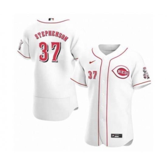 Men's Cincinnati Reds #37 Tyler Stephenson White Stitched MLB Flex Base Nike Jersey - Ujersey