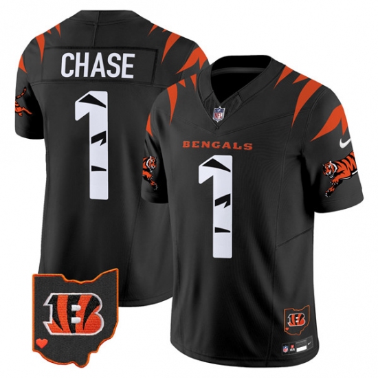 Men's Cincinnati Bengals #1 Ja'Marr Chase Black F.U.S.E. Special Vapor Untouchable Limited Stitched Football Jersey - Ujersey