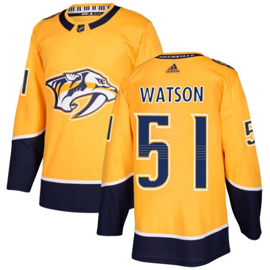 Youth Adidas Nashville Predators #51 Austin Watson Authentic Gold Home NHL Jersey - Ujersey