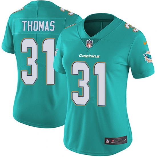 Women's Nike Miami Dolphins #31 Michael Thomas Aqua Green Team Color Vapor Untouchable Limited Player NFL Jersey - Ujersey