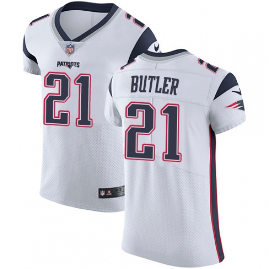 Men's Nike New England Patriots #21 Malcolm Butler White Vapor Untouchable Elite Player NFL Jersey - Ujersey