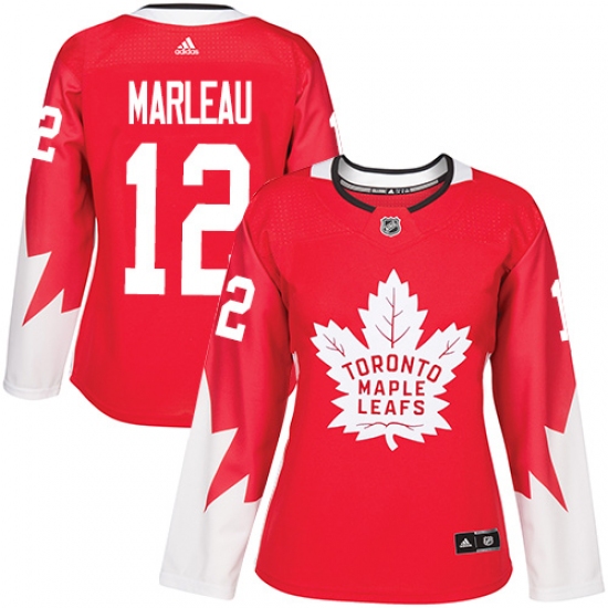 Women's Adidas Toronto Maple Leafs #12 Patrick Marleau Authentic Red Alternate NHL Jersey - Ujersey