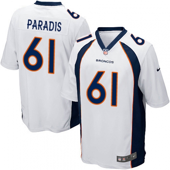 Men's Nike Denver Broncos #61 Matt Paradis Game White NFL Jersey - Ujersey