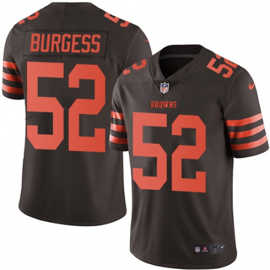 Youth Nike Cleveland Browns #52 James Burgess Limited Brown Rush Vapor Untouchable NFL Jersey - Ujersey