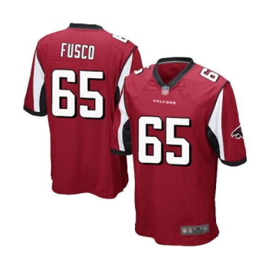 Men's Atlanta Falcons #65 Brandon Fusco Game Red Team Color Football Jersey - Ujersey