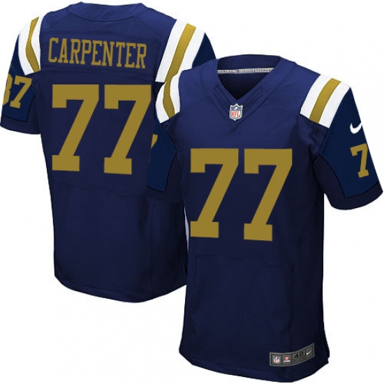 Men's Nike New York Jets #77 James Carpenter Elite Navy Blue Alternate NFL Jersey - Ujersey