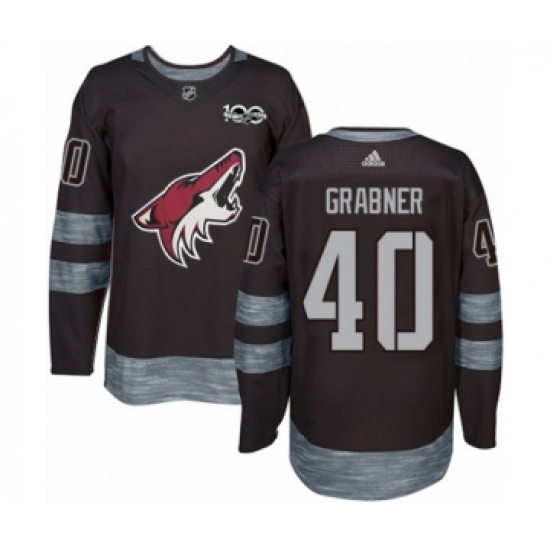 Men's Adidas Arizona Coyotes #40 Michael Grabner Authentic Black 1917-2017 100th Anniversary NHL Jersey - Ujersey