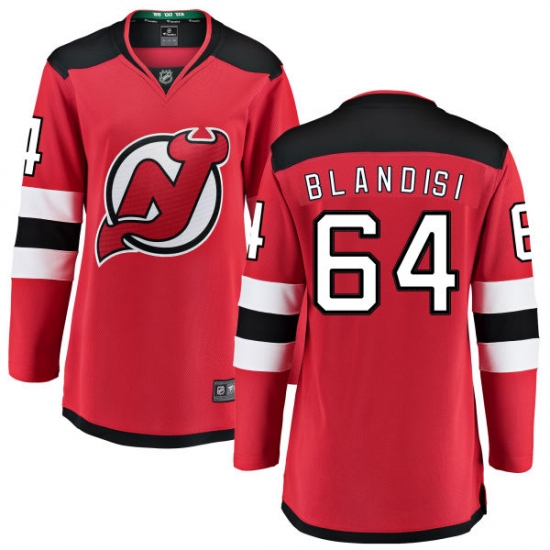 Women's New Jersey Devils #64 Joseph Blandisi Fanatics Branded Red Home Breakaway NHL Jersey - Ujersey