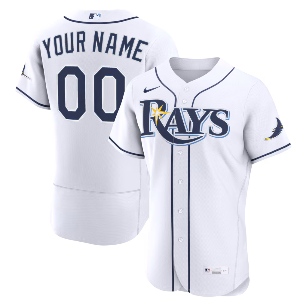 Men's Tampa Bay Rays Nike White Home Authentic Custom Jersey - SUjersey01