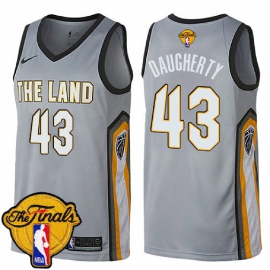 Women's Nike Cleveland Cavaliers #43 Brad Daugherty Swingman Gray 2018 NBA Finals Bound NBA Jersey - City Edition - Ujersey
