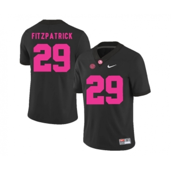 Alabama Crimson Tide 29 Minkah Fitzpatrick Black 2018 Breast Cancer Awareness College Football Jersey - Ujersey