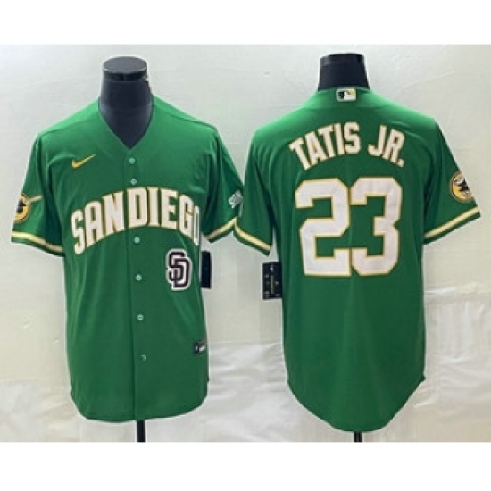 Men's San Diego Padres #23 Fernando Tatis Jr Green Cool Base Stitched Baseball Jersey - Ujersey