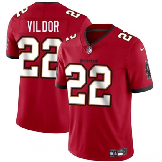 Men's Tampa Bay Buccaneers #22 Kindle Vildor Red 2025 Vapor Limited Football Stitched Jersey - Ujersey