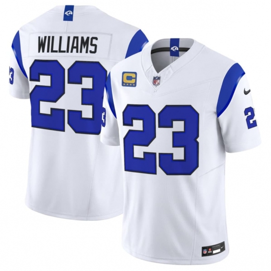 Men's Los Angeles Rams #23 Kyren Williams White 2026 F.U.S.E. With 4- Star C Vapor Limited Football Stitched Jersey - Ujersey