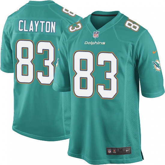 Men's Nike Miami Dolphins #83 Mark Clayton Game Aqua Green Team Color NFL Jersey - Ujersey