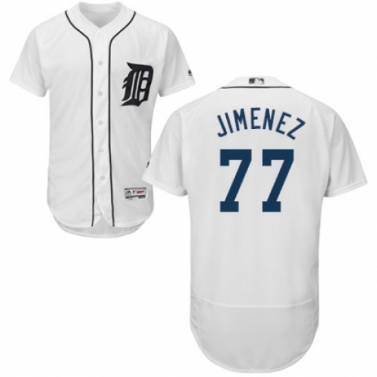 Men's Majestic Detroit Tigers #77 Joe Jimenez White Home Flex Base Authentic Collection MLB Jersey - Ujersey