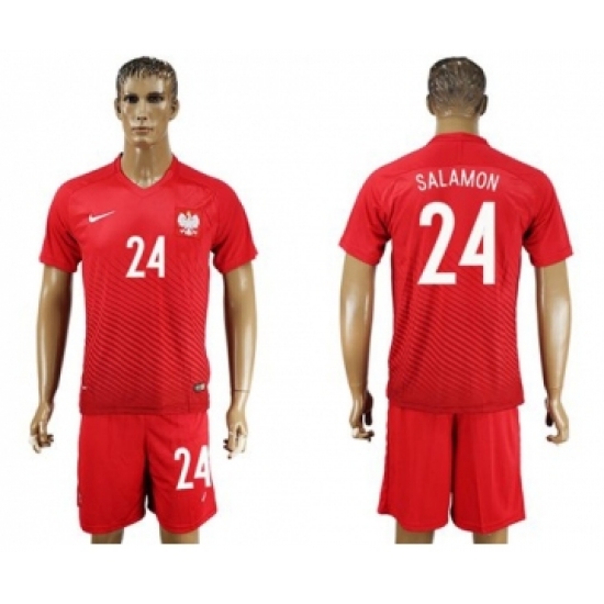Poland #24 Salamon Away Soccer Country Jersey