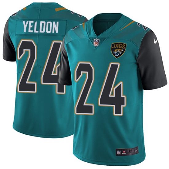 Men's Nike Jacksonville Jaguars #24 T.J. Yeldon Teal Green Team Color Vapor Untouchable Limited Player NFL Jersey