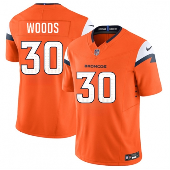 Men's Denver Broncos #30 Mike Woods Orange 2026 F.U.S.E. Vapor Limited Football Stitched Jersey - Ujersey
